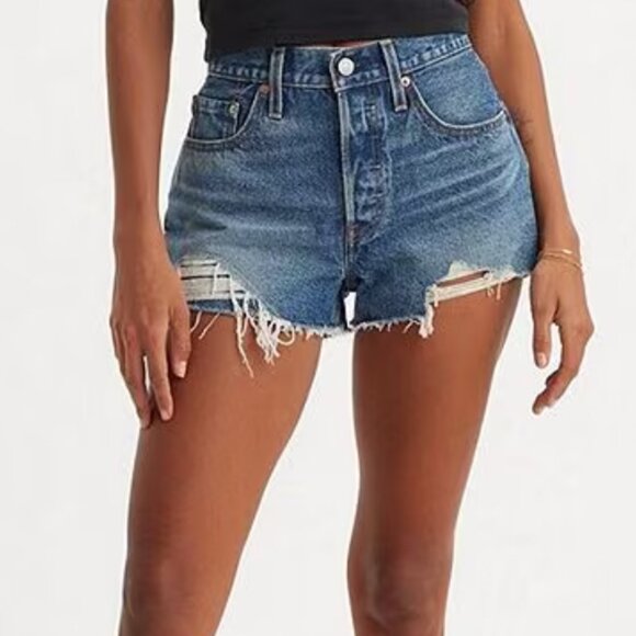Levis 501 Distressed jean short cutoffs, sz 31 - Picture 1 of 7